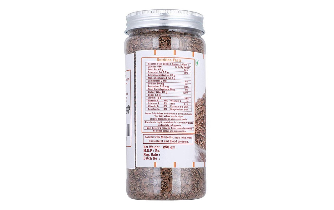 Asas Roasted Flax Seeds (Alsi Ke Beej)   Jar  250 grams